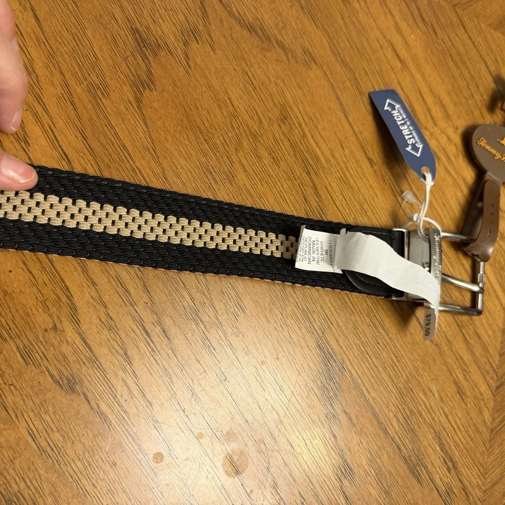 Tommy Bahama Reversible Stretch Woven‎ Belt S 30–32 Tan Black NWT